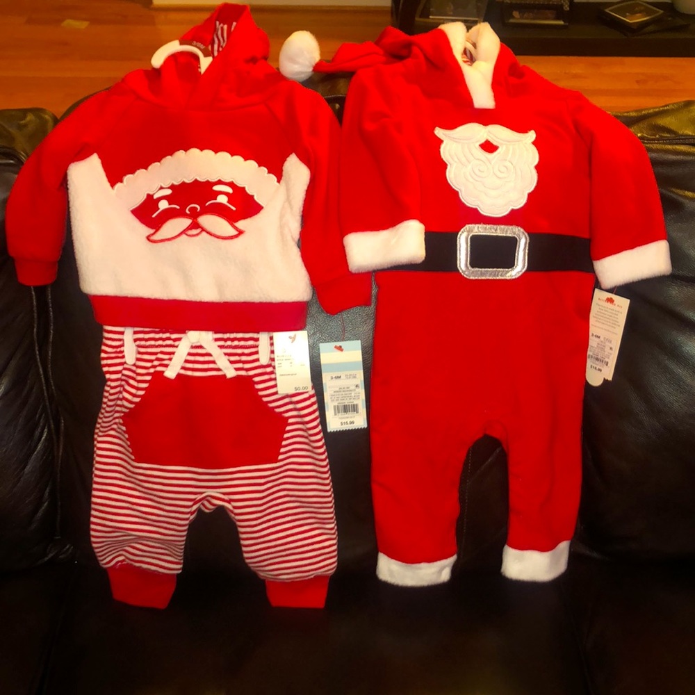 Infant Santa suits - Lot of 2 - Cat & Jack 3-6 months for baby girl or boy - NWT